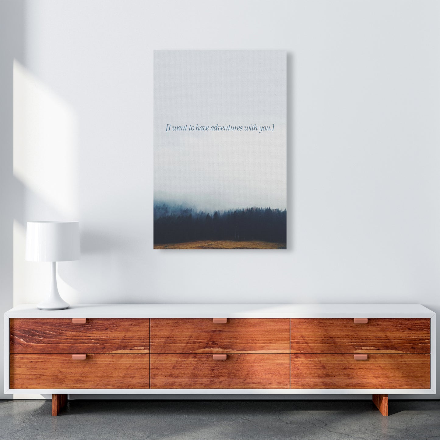 Adventures With You Quote Art Print by Kubistika A1 Canvas