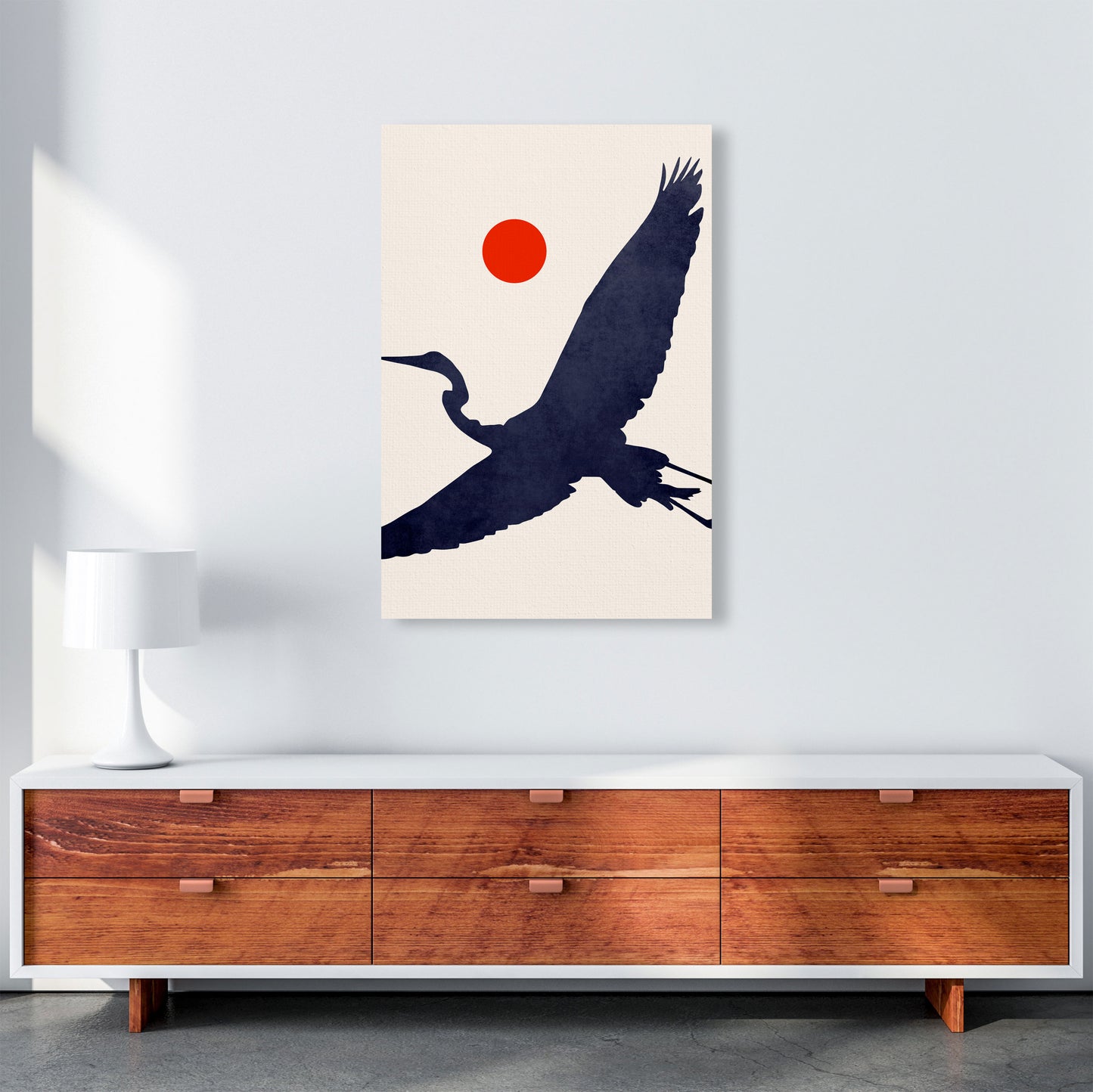 Crane Art Print by Kubistika A1 Canvas