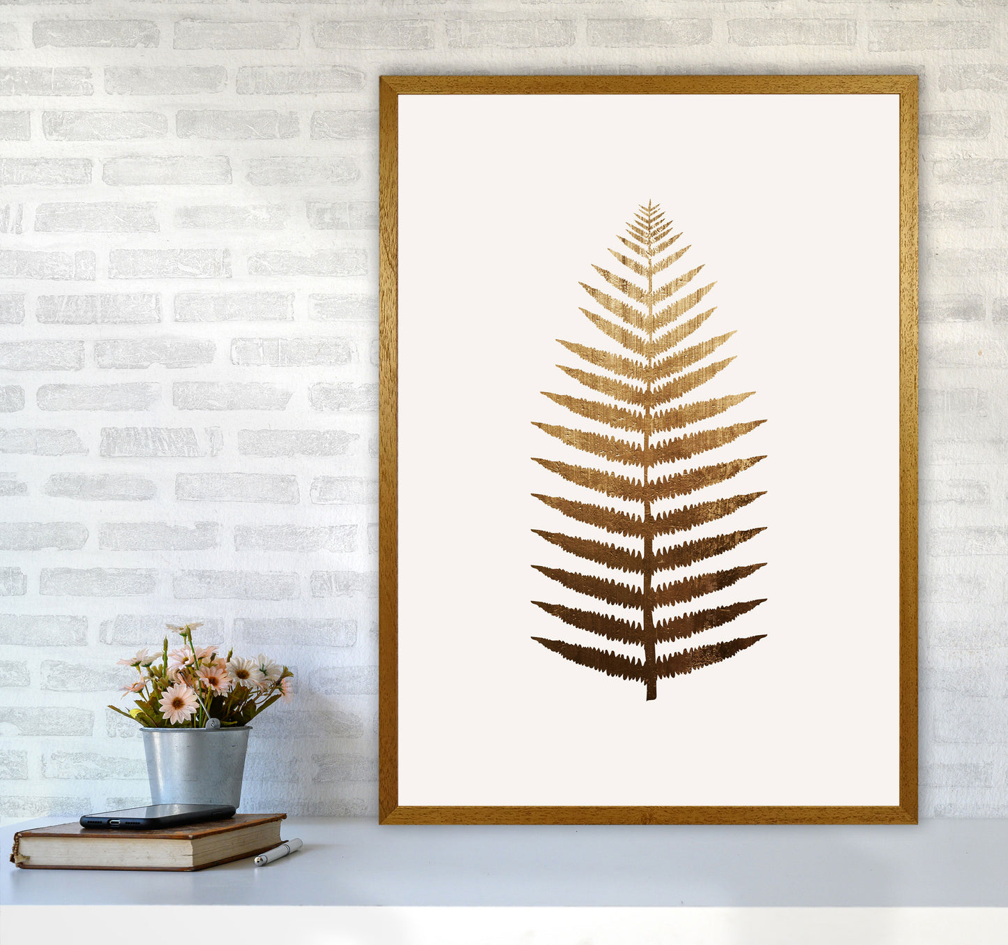 Golden Leaf Botanical Art Print by Kubistika A1 Print Only