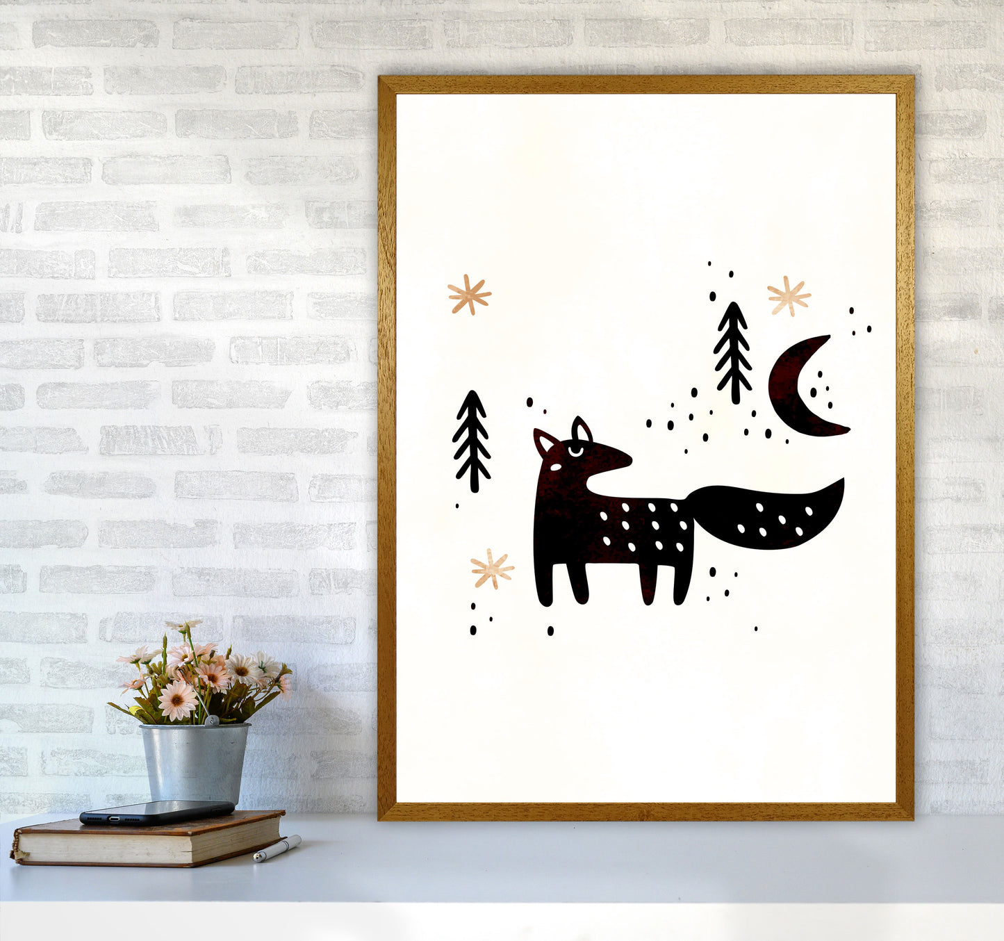 Little Winter Fox Nursery Childrens Art Print by Kubistika A1 Print Only