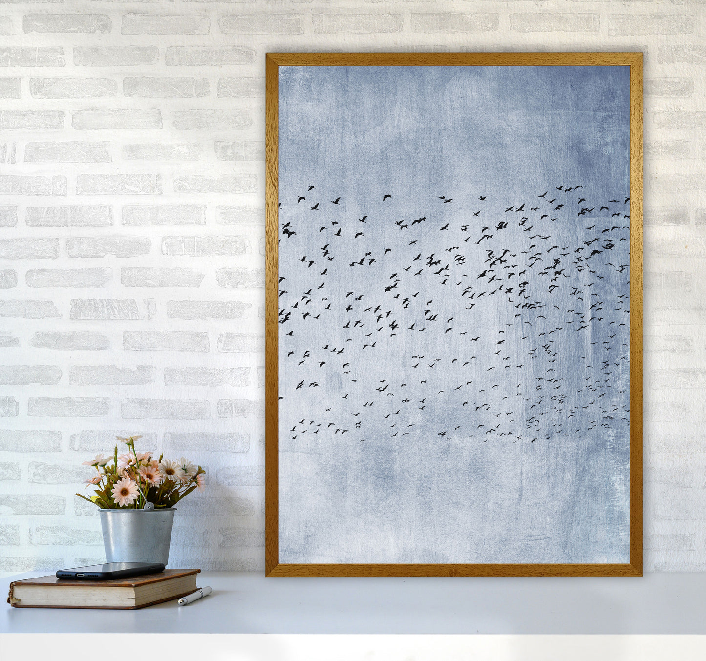 Moving On - Blue Contemporary Art Print by Kubistika A1 Print Only