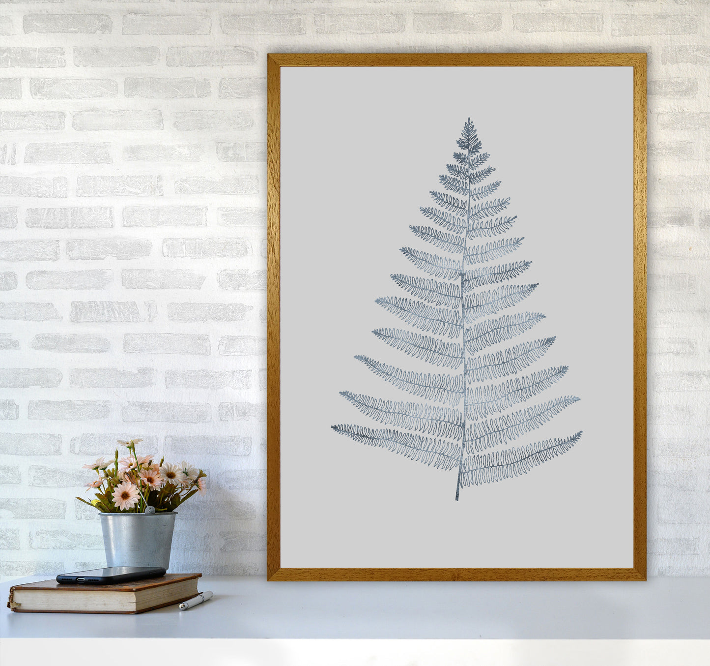 Botanica Minimalistica - GREY Modern Art Print by Kubistika A1 Print Only