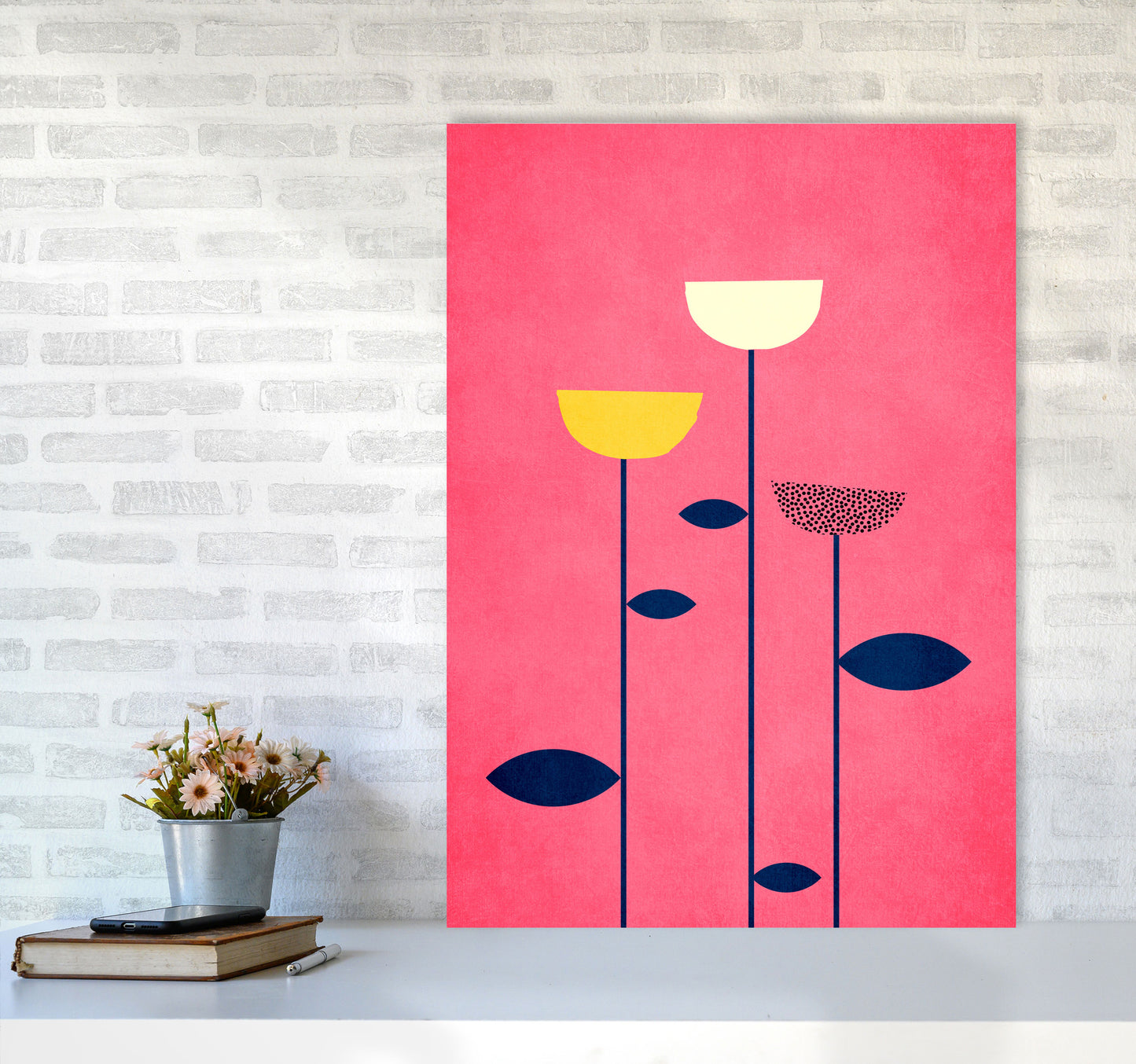 We Are Family - 3 Colourful Modern Art Print by Kubistika A1 Black Frame