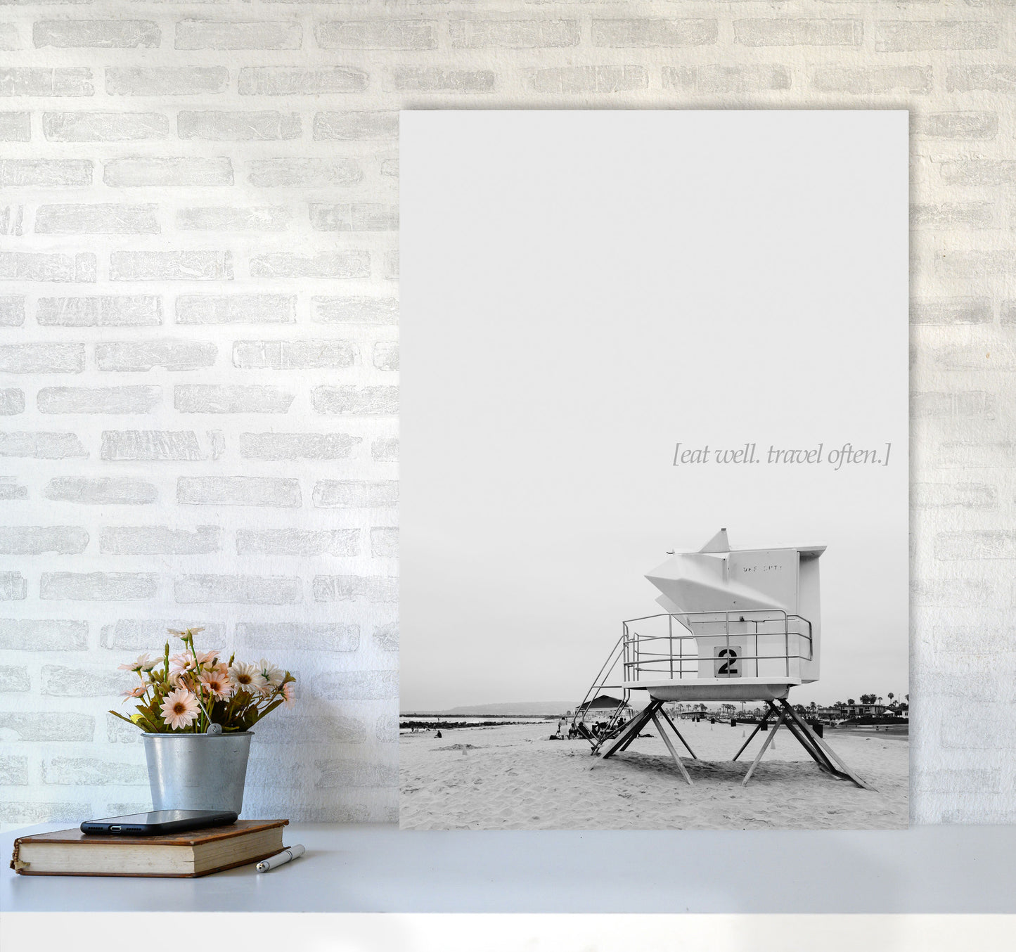 Eat Well Travel Often Photography Art Print by Kubistika A1 Black Frame
