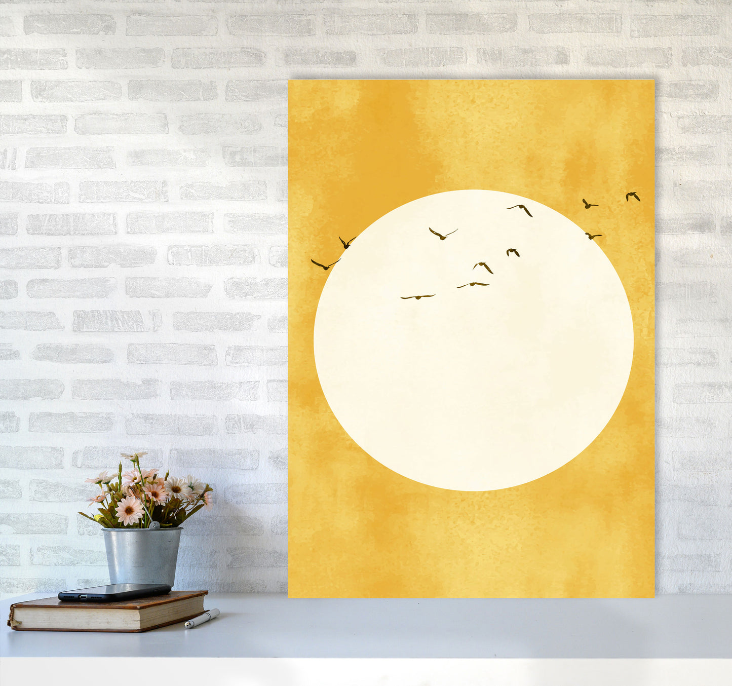 A Daylight Journey Modern Contemporary Art Print by Kubistika A1 Black Frame