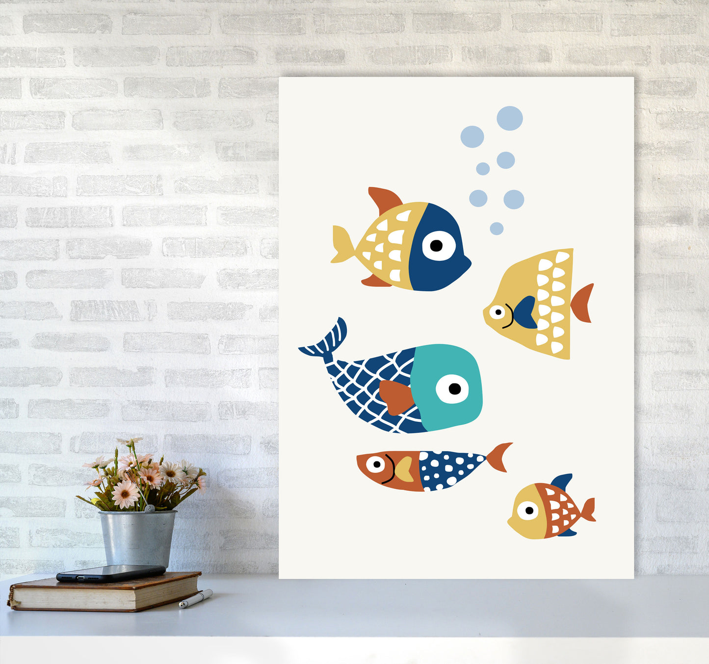 Little Friends Childrens Nursery Art Print by Kubistika A1 Black Frame