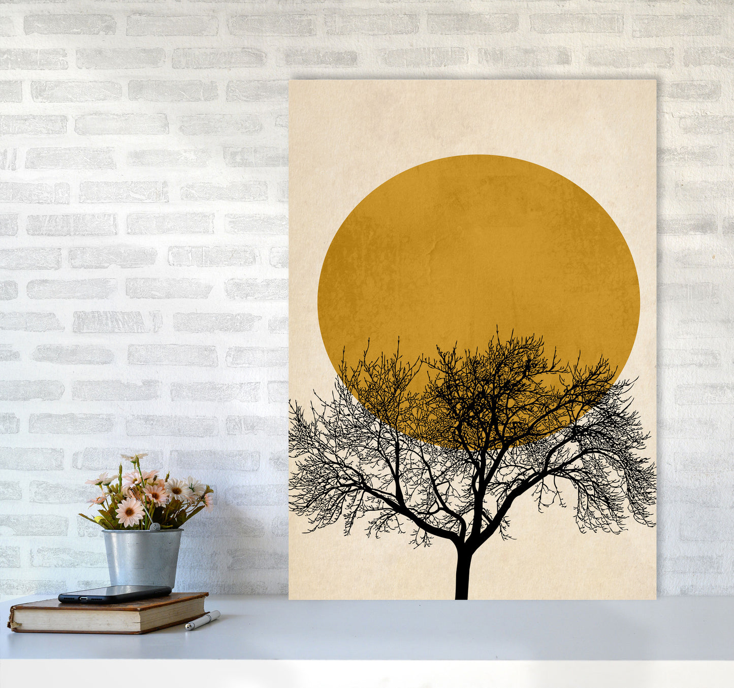 A Beautiful Winter Morning Modern Contemporary Art Print by Kubistika A1 Black Frame