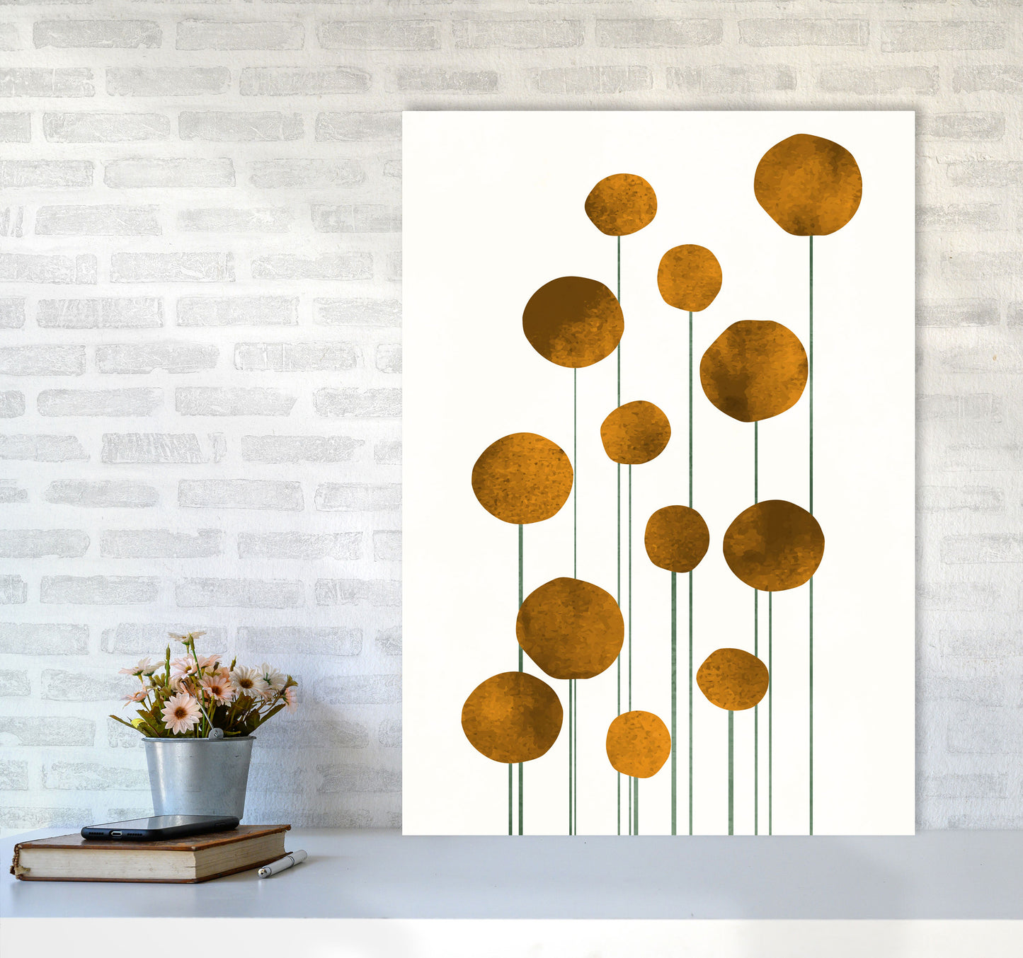 Waterflowers No.3 Art Print by Kubistika A1 Black Frame