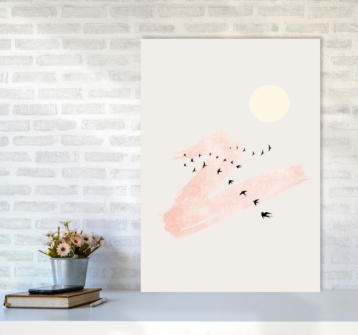 Sun and Heaven Art Print by Kubistika A1 Black Frame