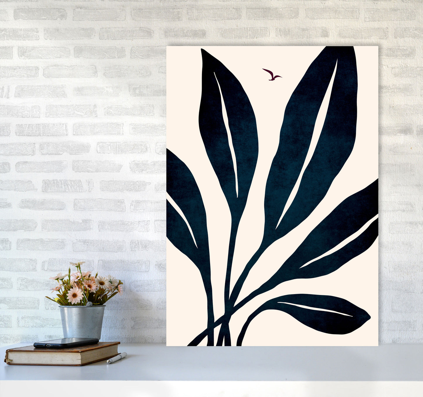 Ophelia - marine Art Print by Kubistika A1 Black Frame