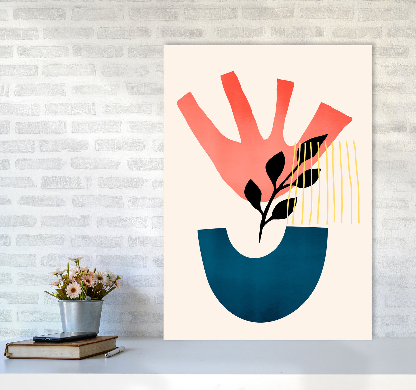 Mid Century Y Art Print by Kubistika A1 Black Frame