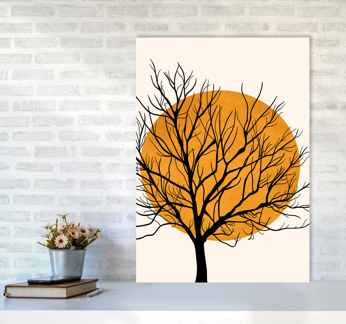 Hiding Sun Art Print by Kubistika A1 Black Frame