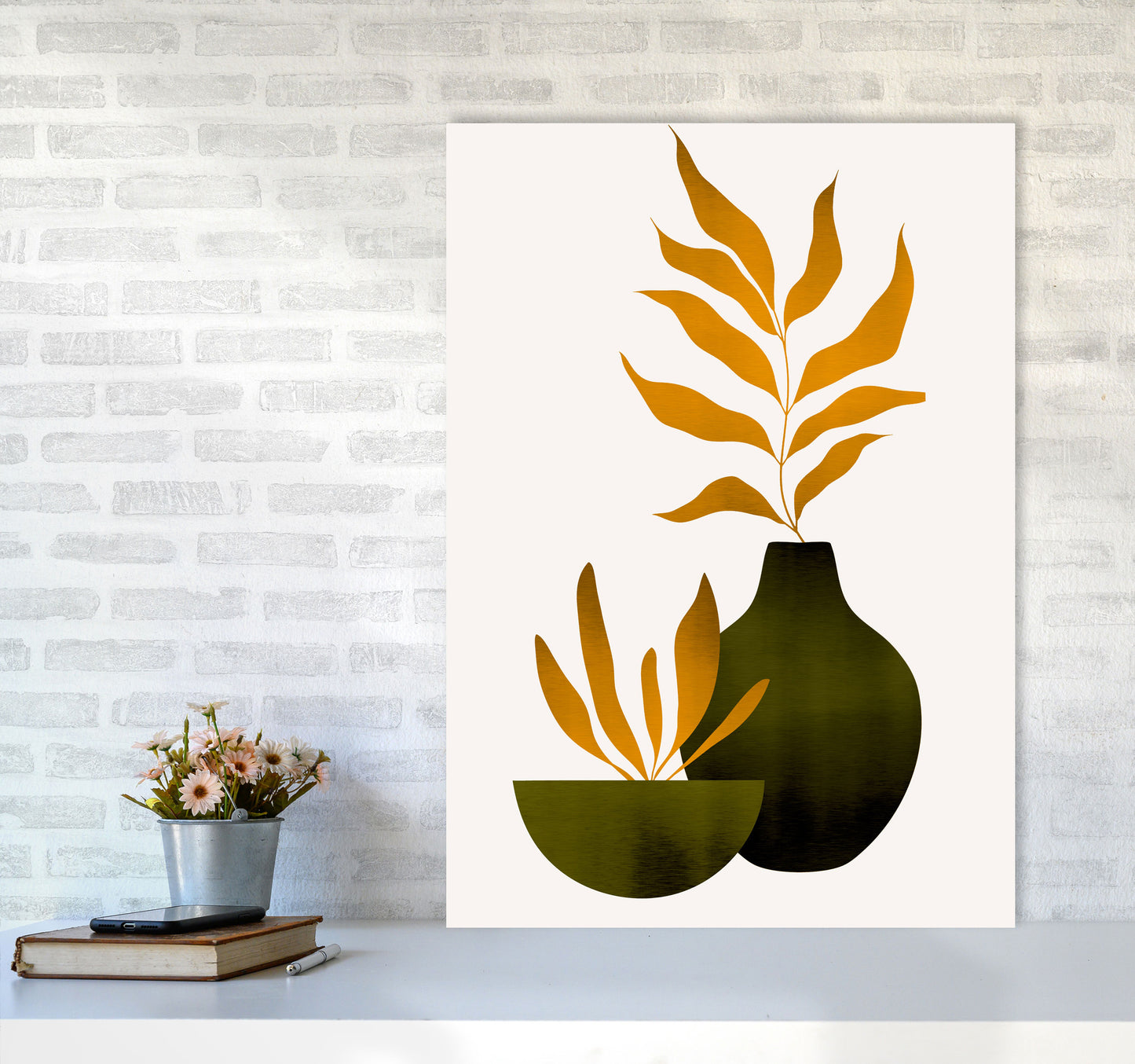 Autumn Flowers - 4 Art Print by Kubistika A1 Black Frame