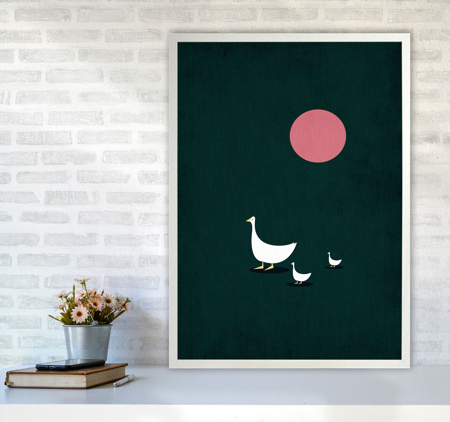 Sunny Side Of Life Contemporary Art Print by Kubistika A1 Oak Frame