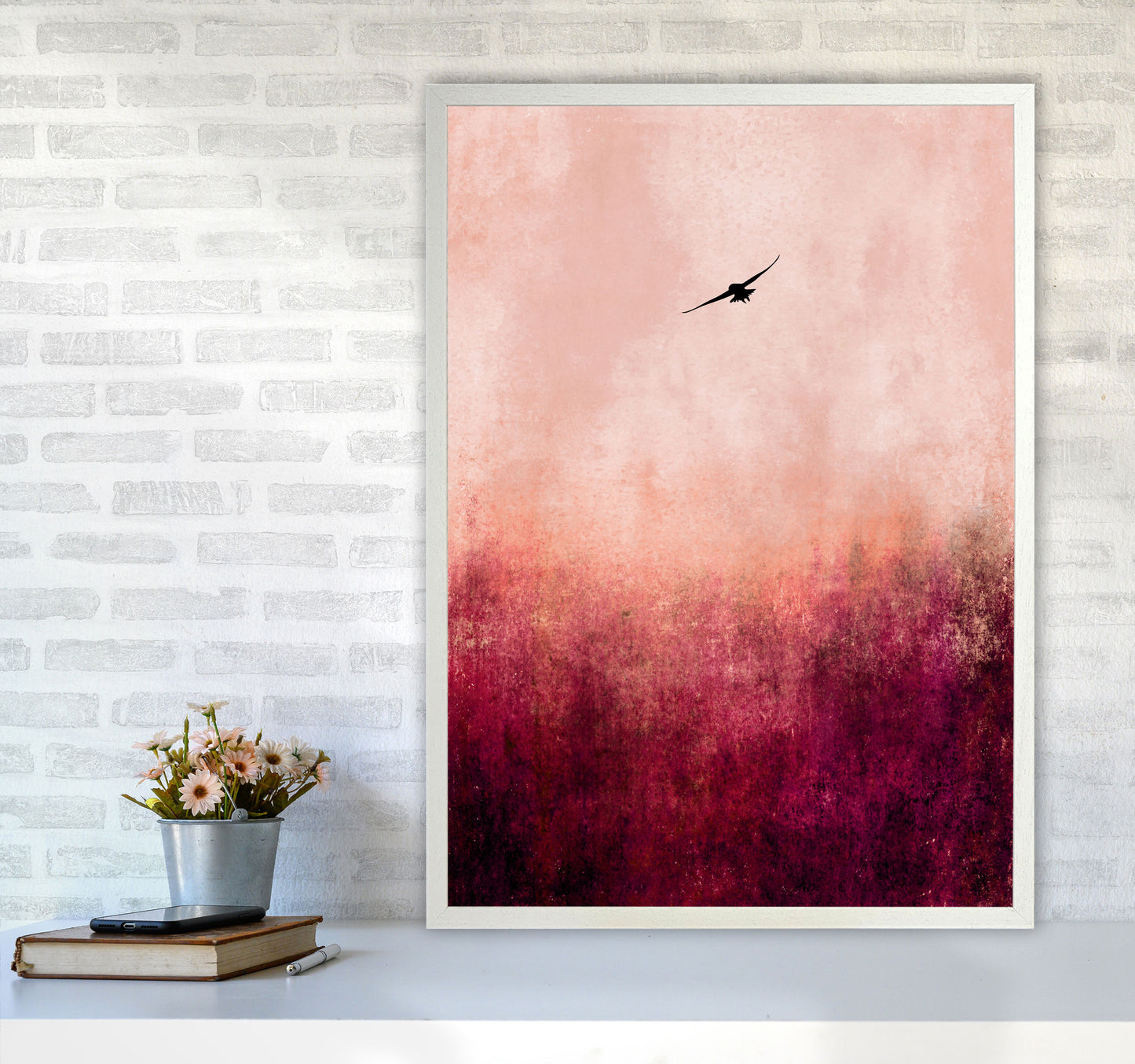 Rise Like A Phoenix Contemporary Art Print by Kubistika A1 Oak Frame