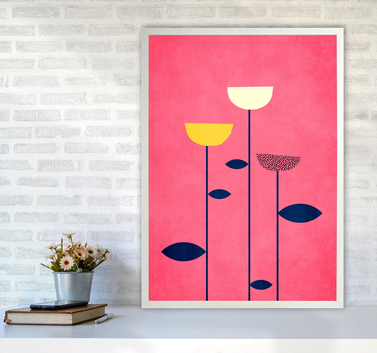 We Are Family - 3 Colourful Modern Art Print by Kubistika A1 Oak Frame