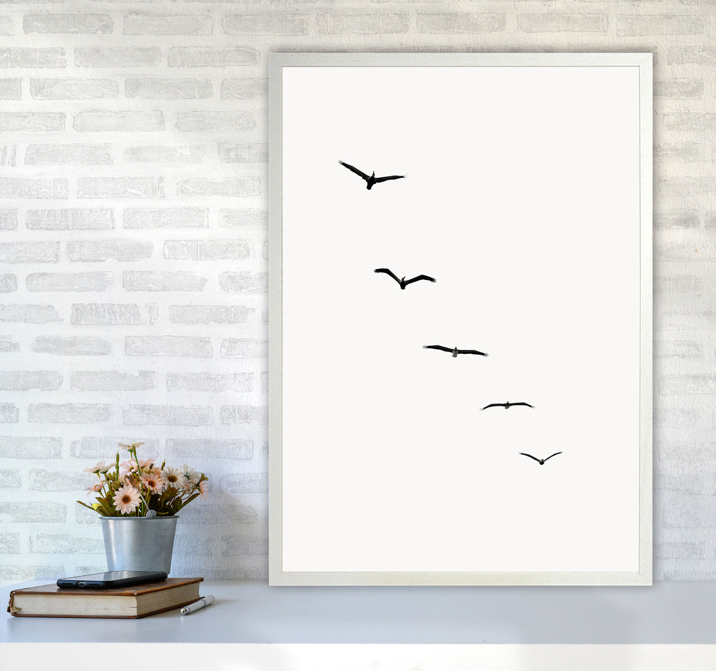 Heavenly Creatures - DARK Contemporary Art Print by Kubistika A1 Oak Frame