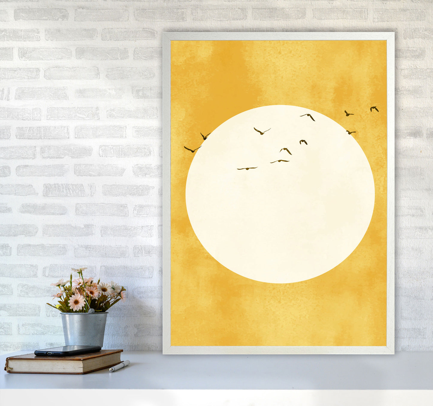 A Daylight Journey Modern Contemporary Art Print by Kubistika A1 Oak Frame