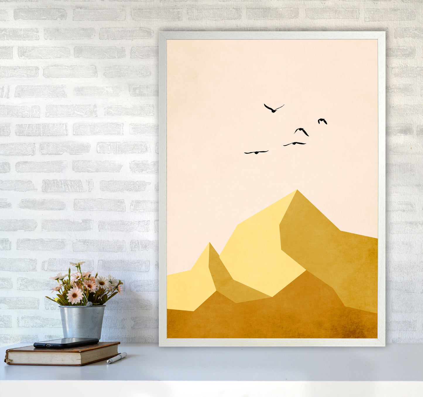 Zugspitze DREI Art Print by Kubistika A1 Oak Frame