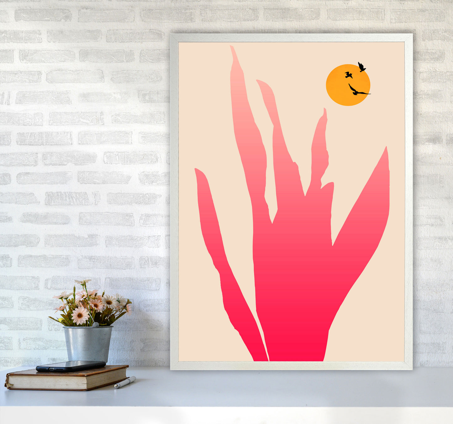 Strawberry Fields Forever Art Print by Kubistika A1 Oak Frame