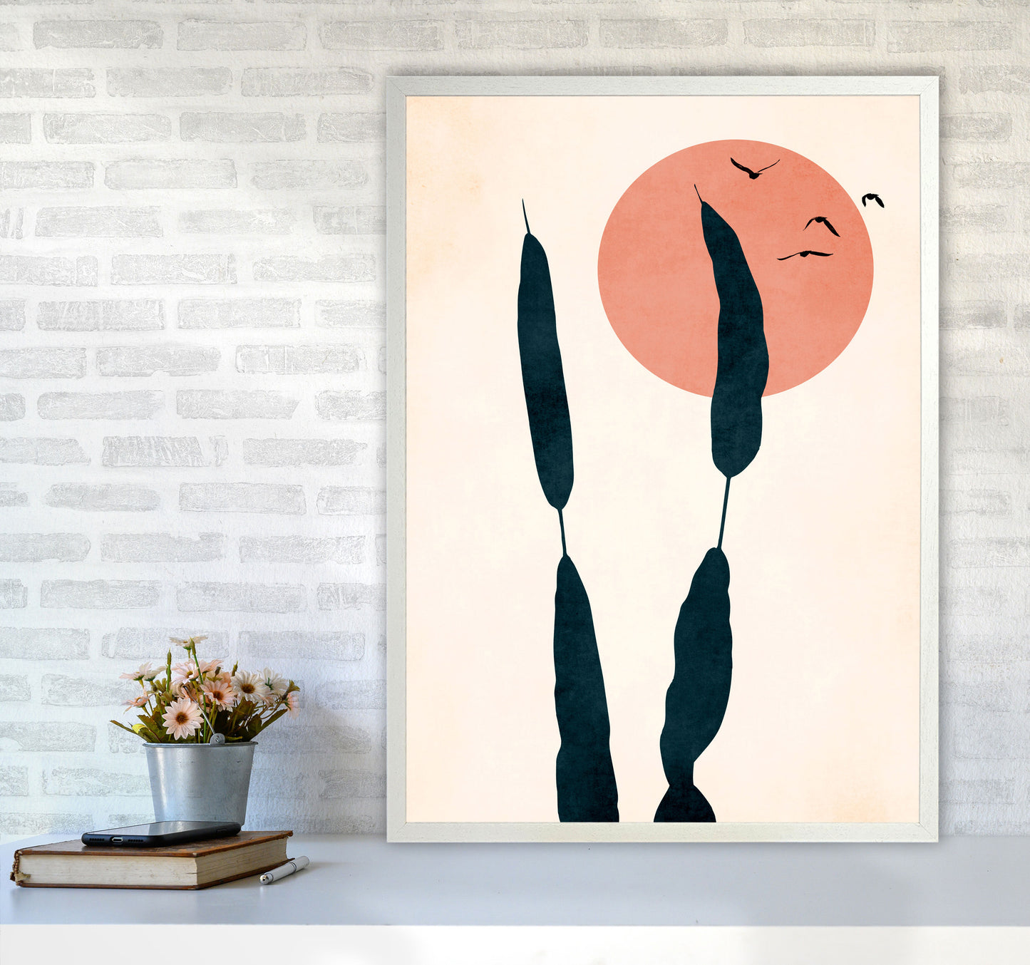 Night & Day Art Print by Kubistika A1 Oak Frame
