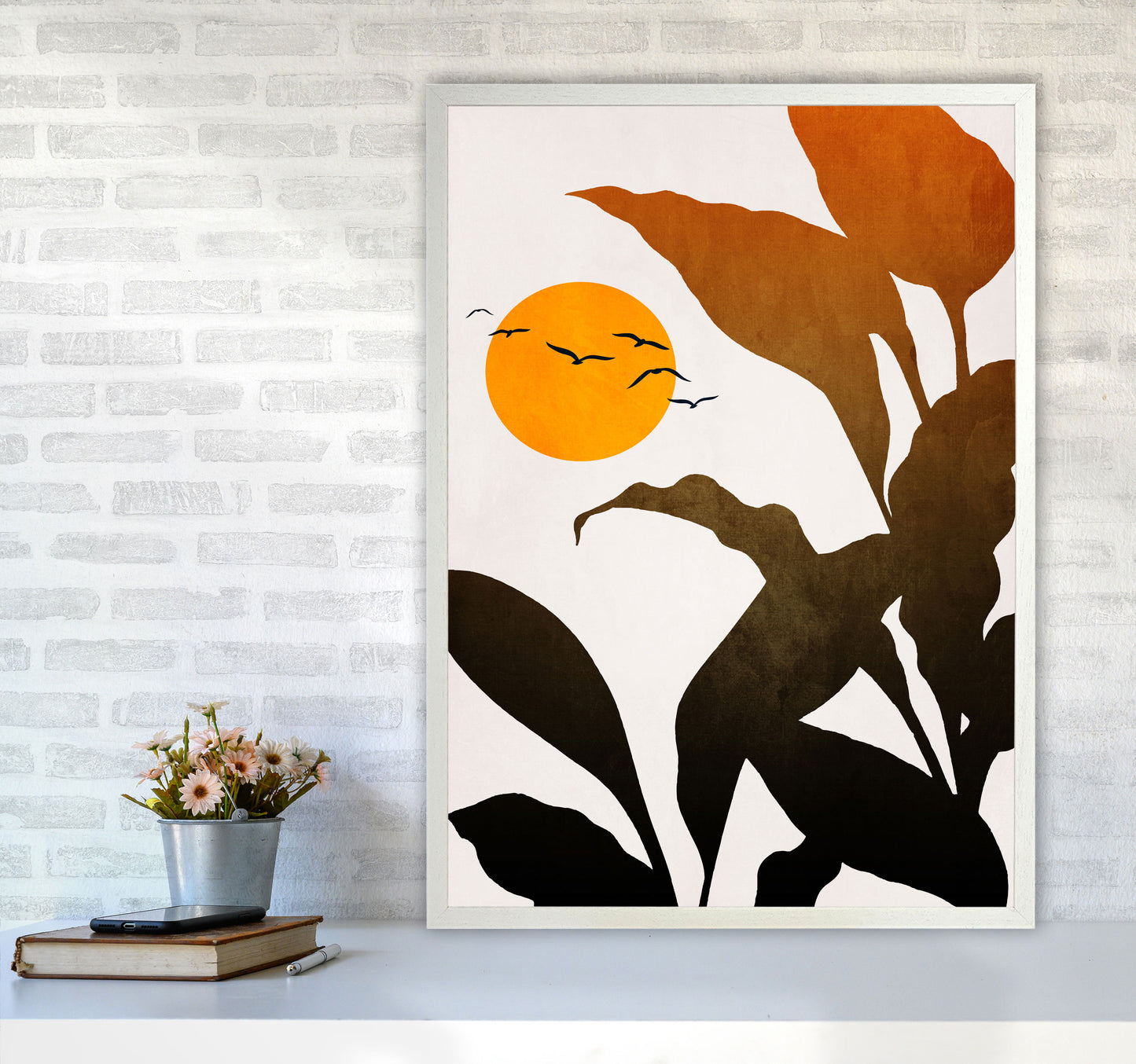 Mystic River Art Print by Kubistika A1 Oak Frame