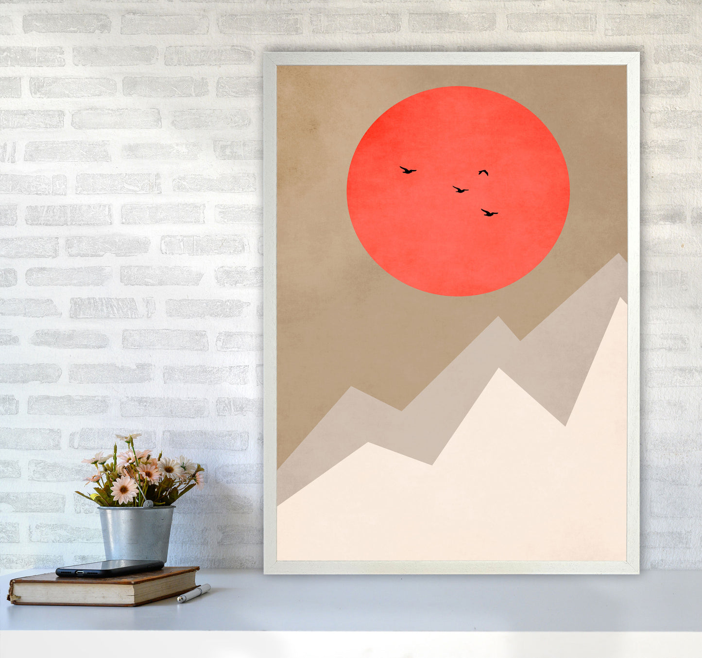 Mont Blanc Art Print by Kubistika A1 Oak Frame