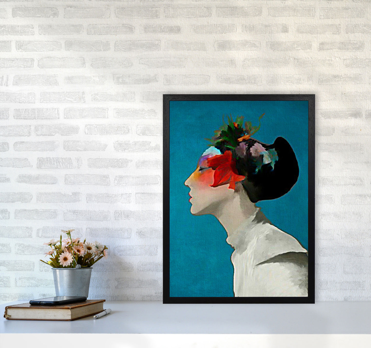 Kimono Contemporary Art Print by Kubistika A2 White Frame