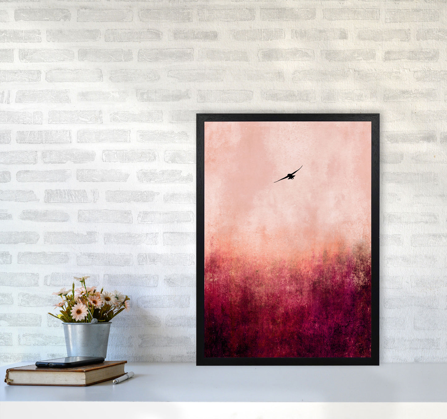 Rise Like A Phoenix Contemporary Art Print by Kubistika A2 White Frame