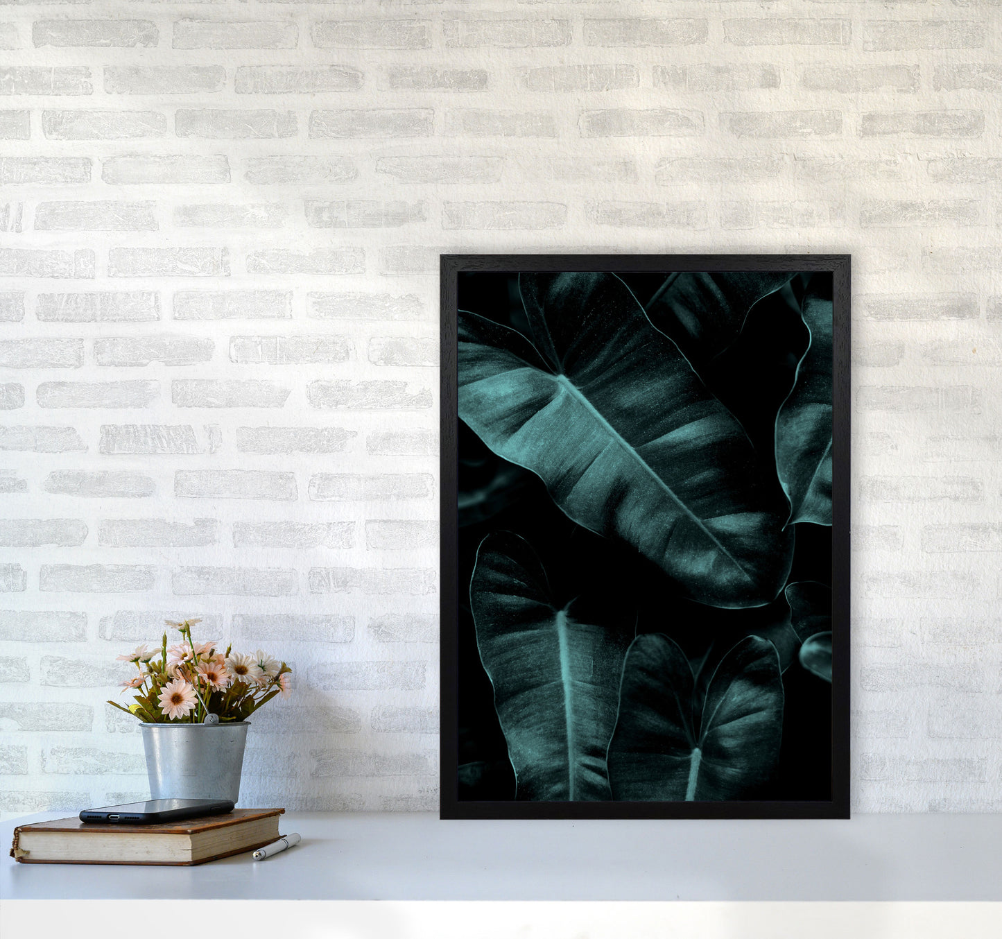 Dark Leafs Photography Art Print by Kubistika A2 White Frame