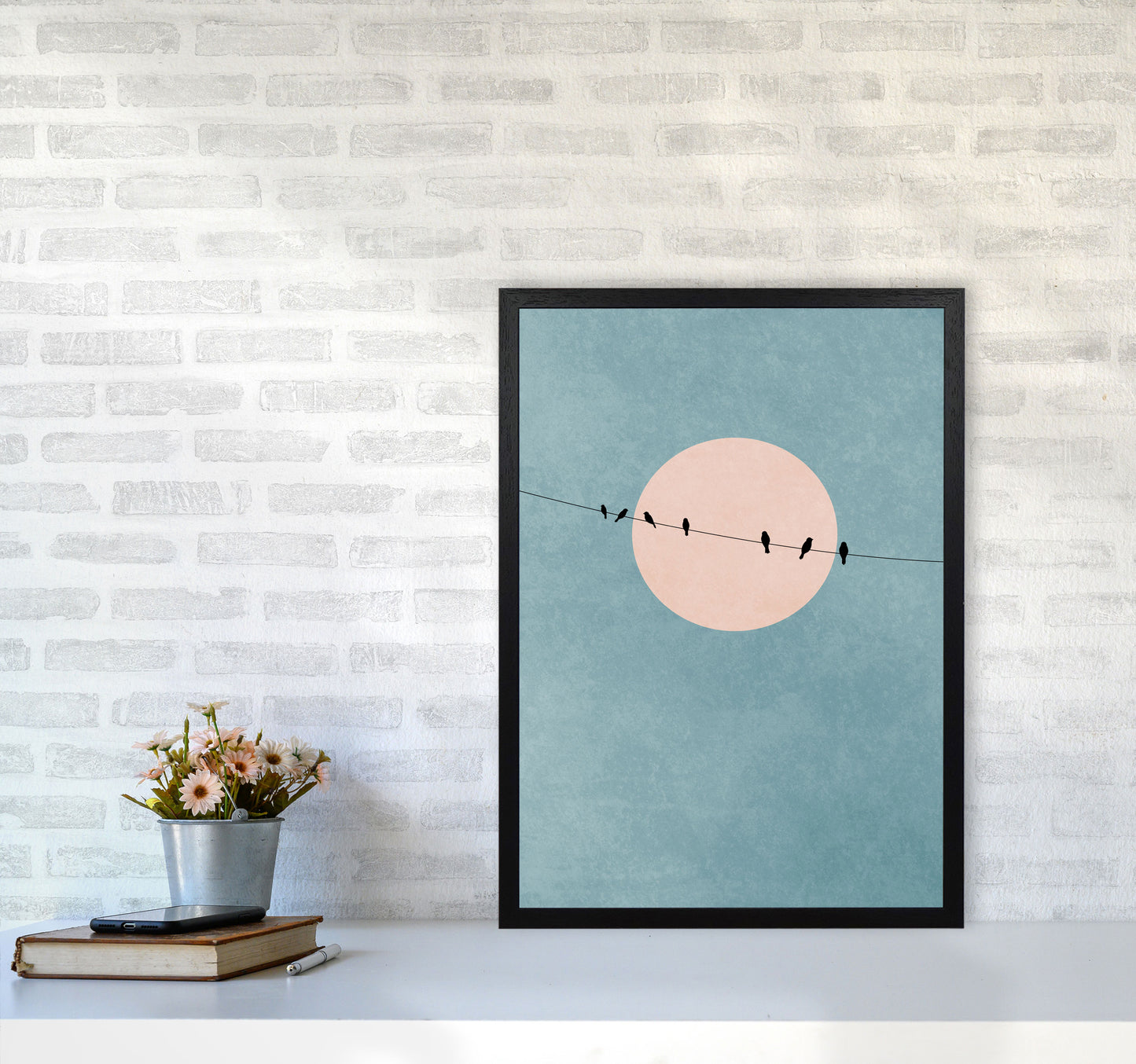 The Beauty Of Silence Contemporary Art Print by Kubistika A2 White Frame