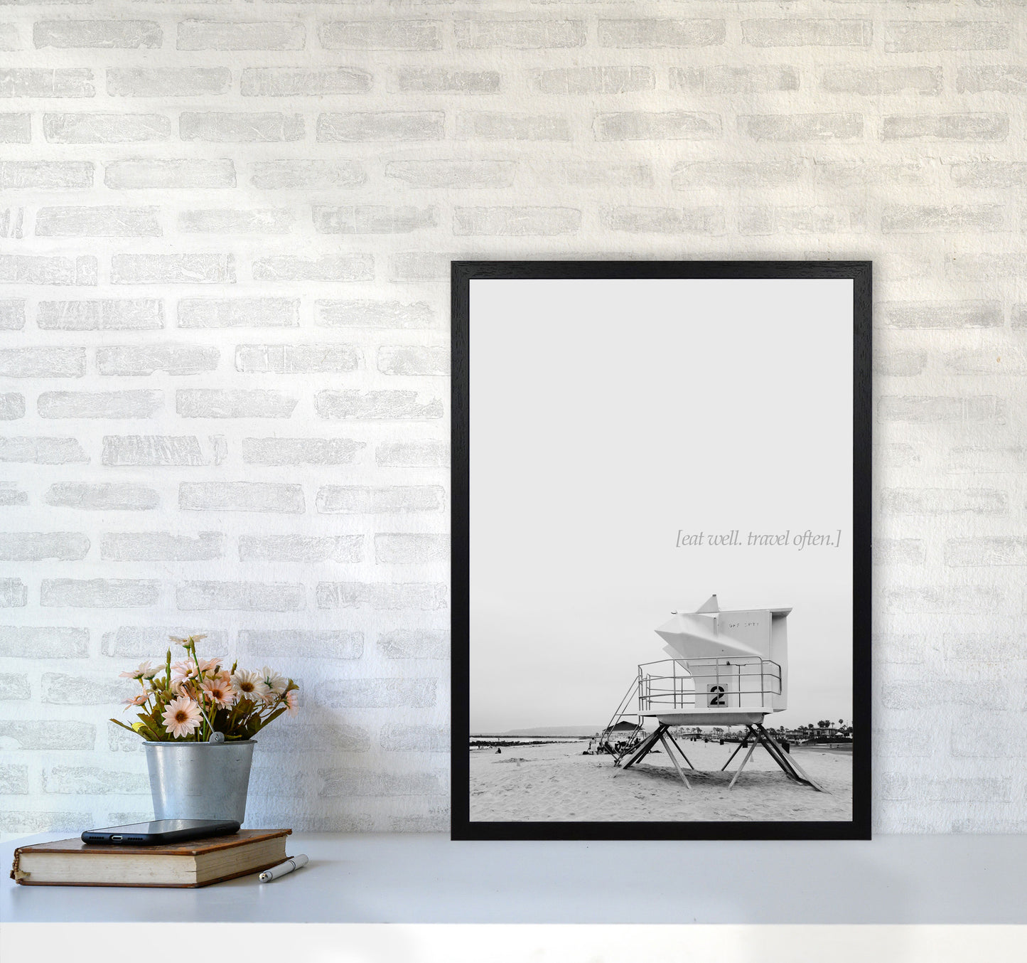 Eat Well Travel Often Photography Art Print by Kubistika A2 White Frame