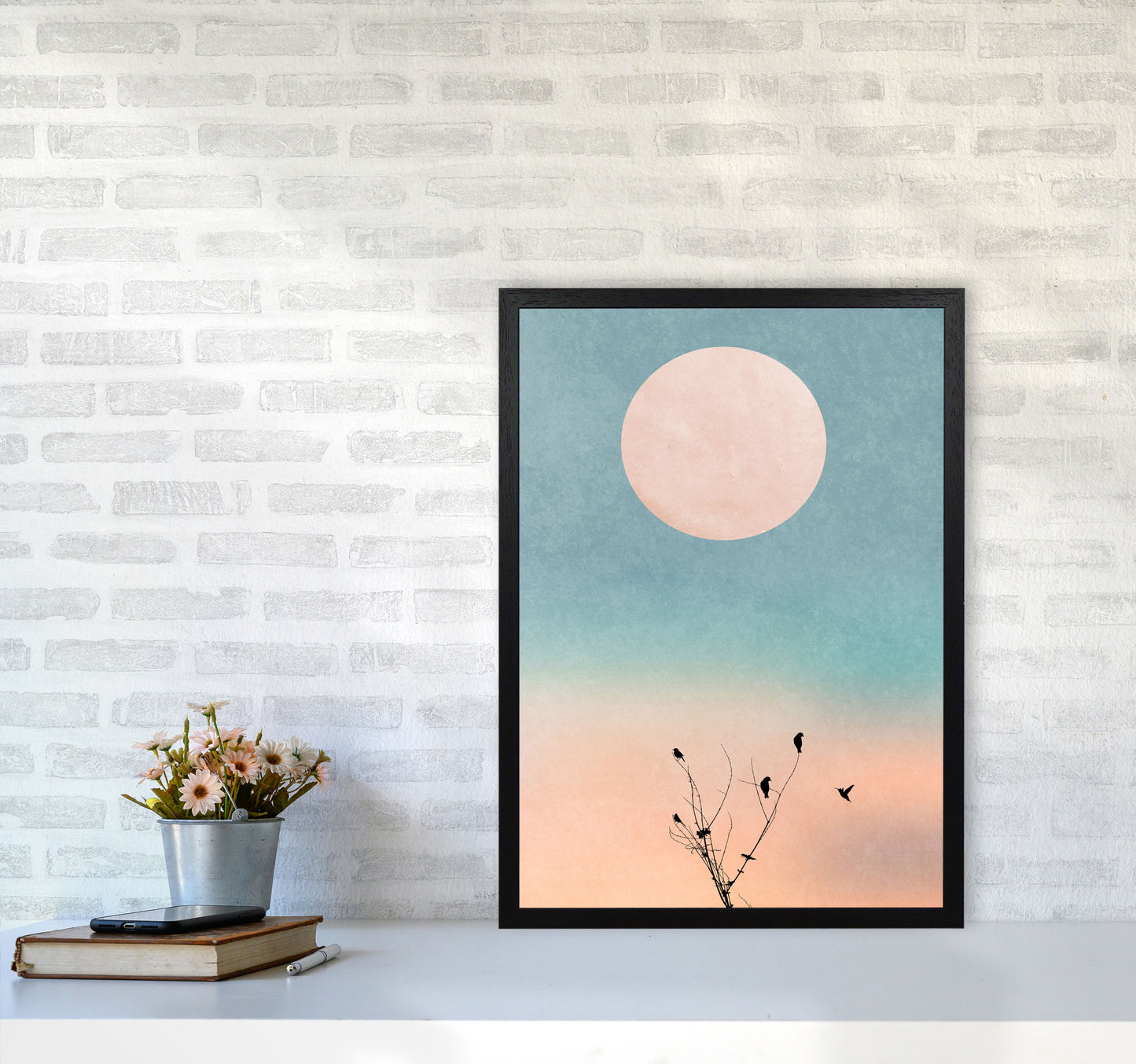 Waking Up Warm Contemporary Art Print by Kubistika A2 White Frame