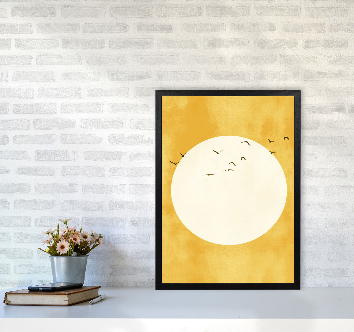 A Daylight Journey Modern Contemporary Art Print by Kubistika A2 White Frame