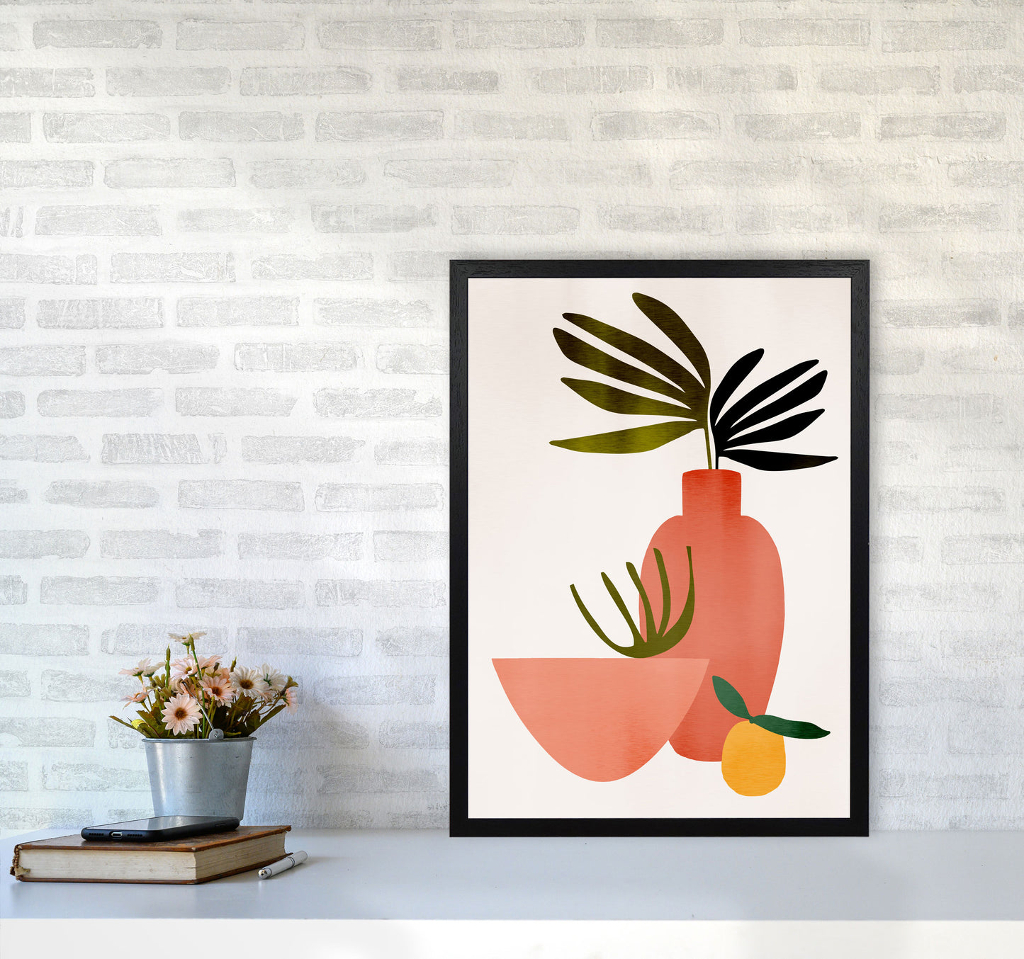Juicy Lemon Art Print by Kubistika A2 White Frame