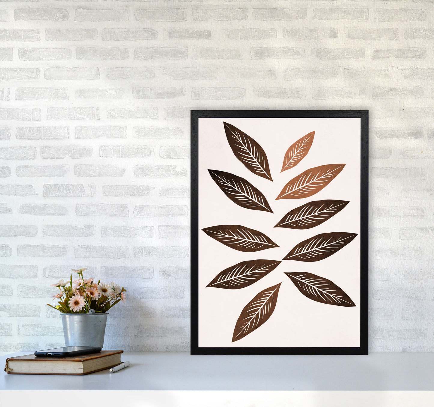 Autumn Bouquet Art Print by Kubistika A2 White Frame