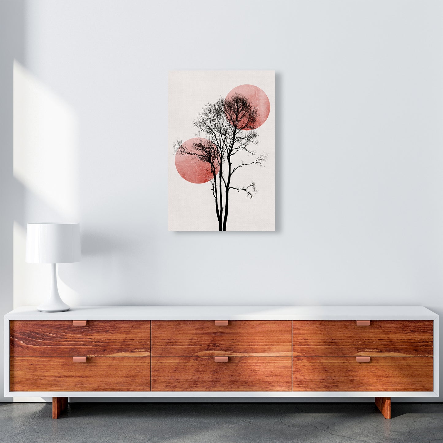 Sun and Moon hiding-ROSE Contemporary Art Print by Kubistika A2 Canvas