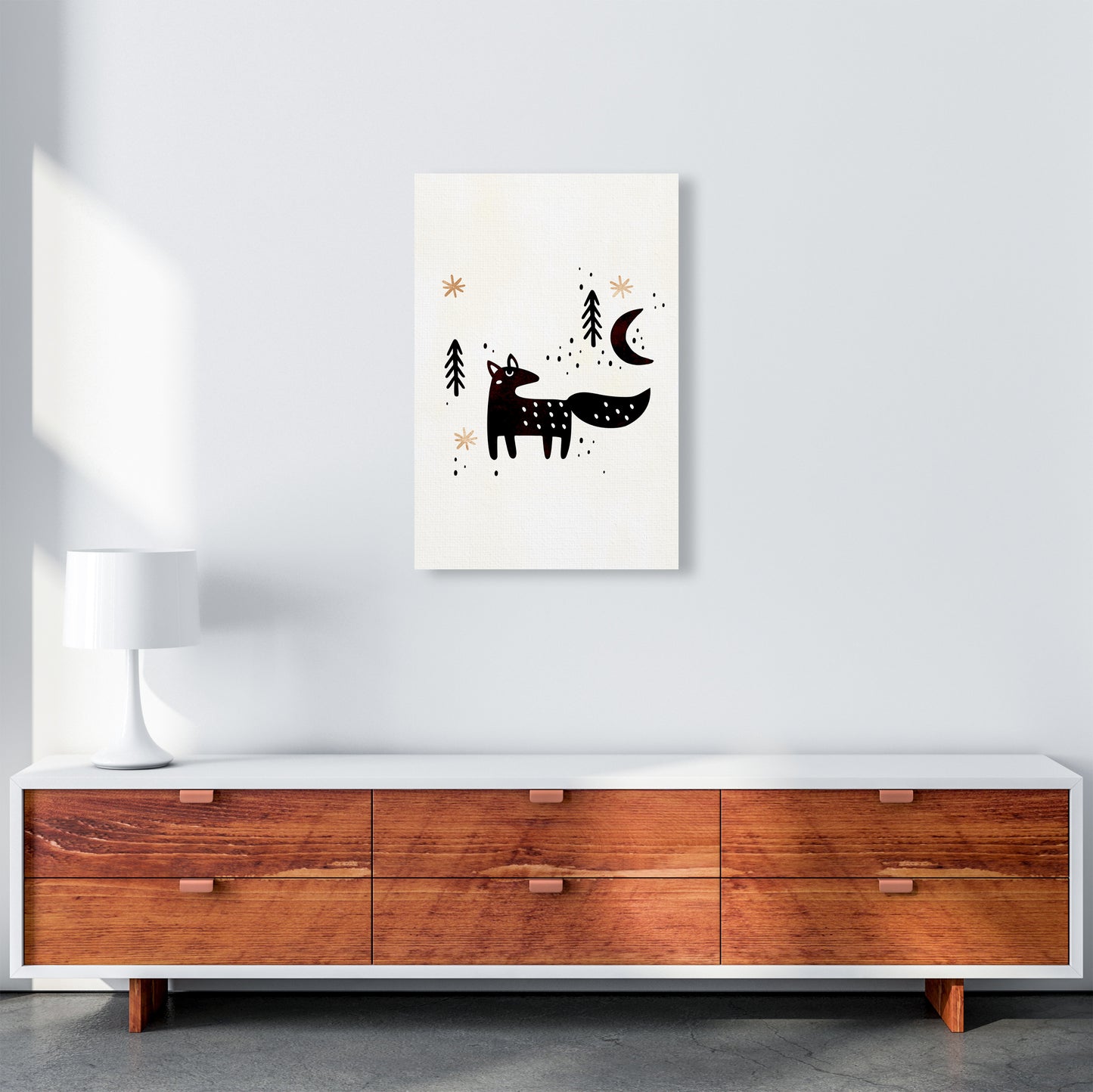 Little Winter Fox Nursery Childrens Art Print by Kubistika A2 Canvas