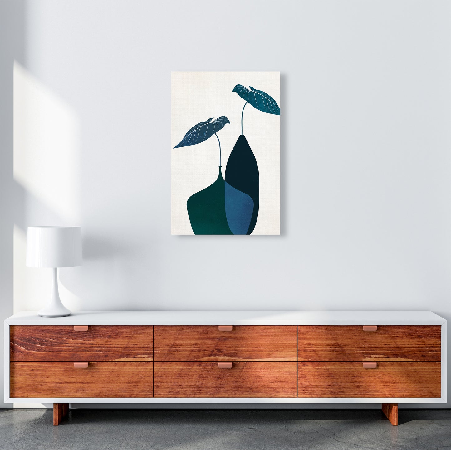 Scandinavian Bouquet-BLEU Contemporary Art Print by Kubistika A2 Canvas