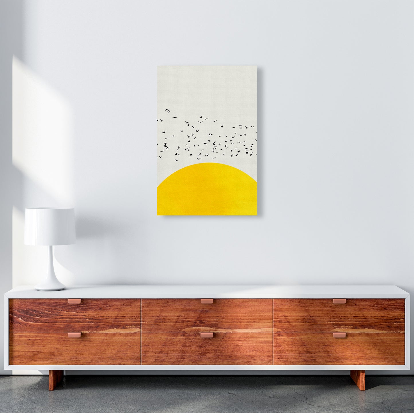 1000 Birds Modern Abstract Art Print by Kubistika A2 Canvas