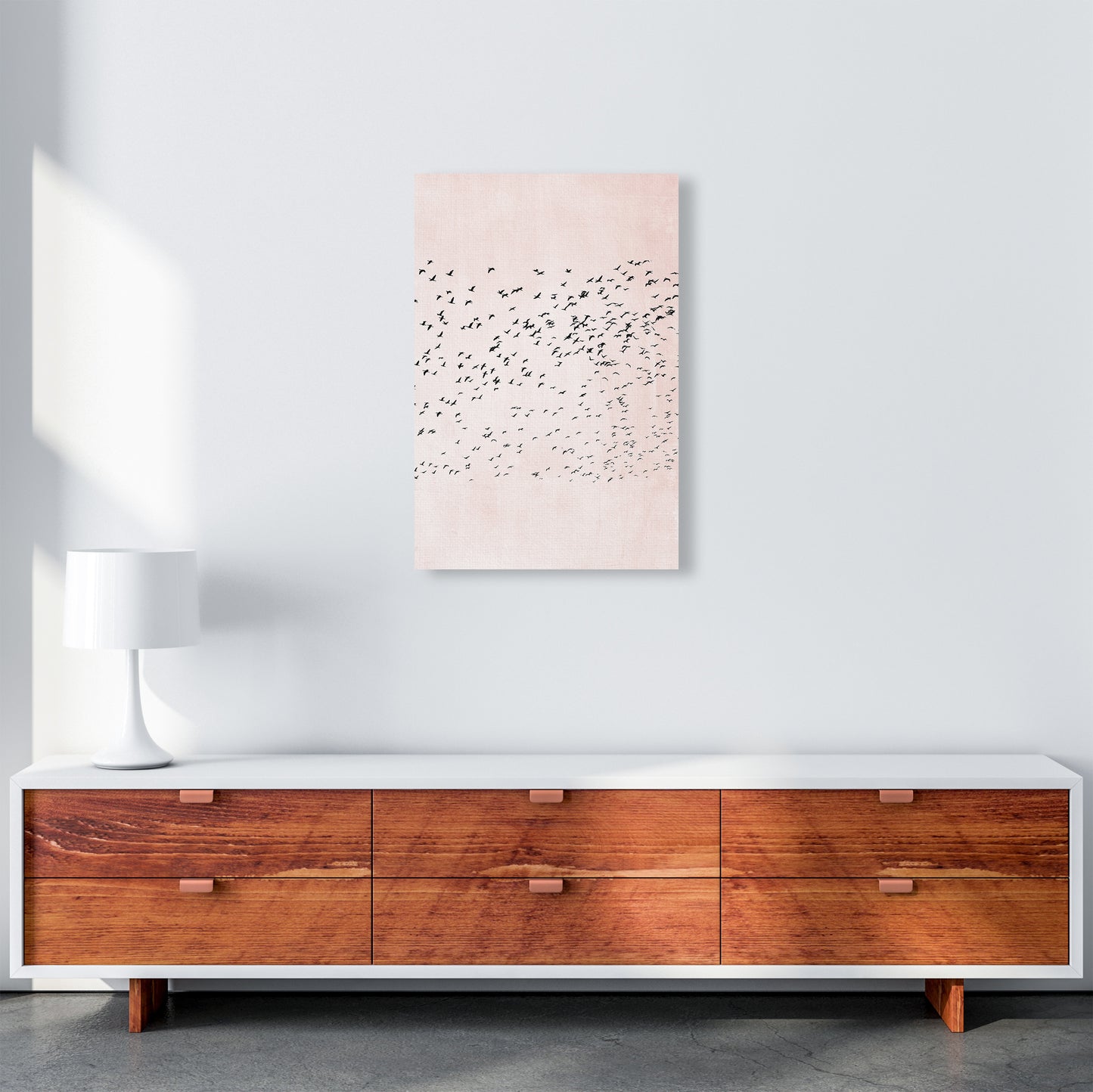 500 Seagulls Modern Contemporary Art Print by Kubistika A2 Canvas