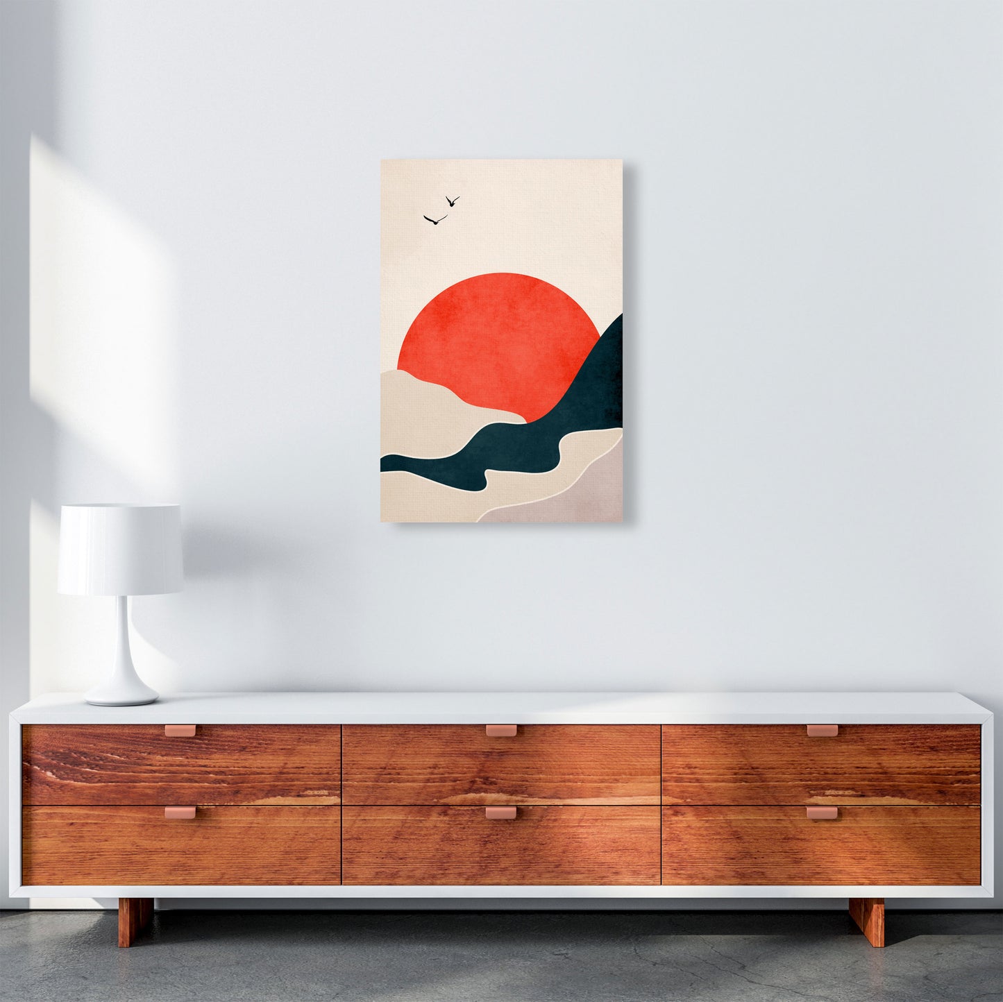 Drowning Sun Art Print by Kubistika A2 Canvas