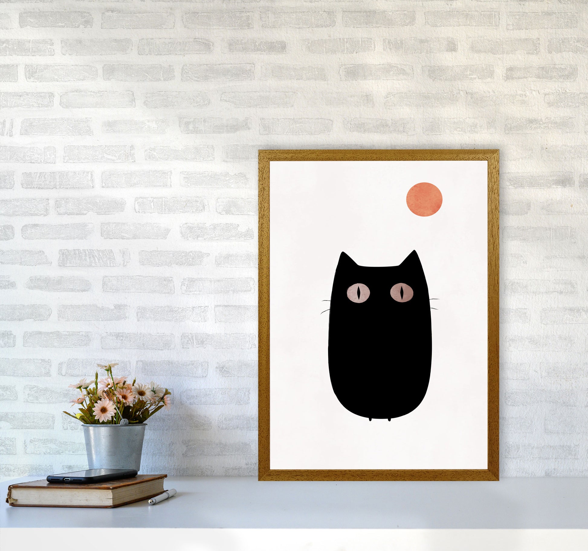 The Cat Contemporary Art Print by Kubistika A2 Print Only