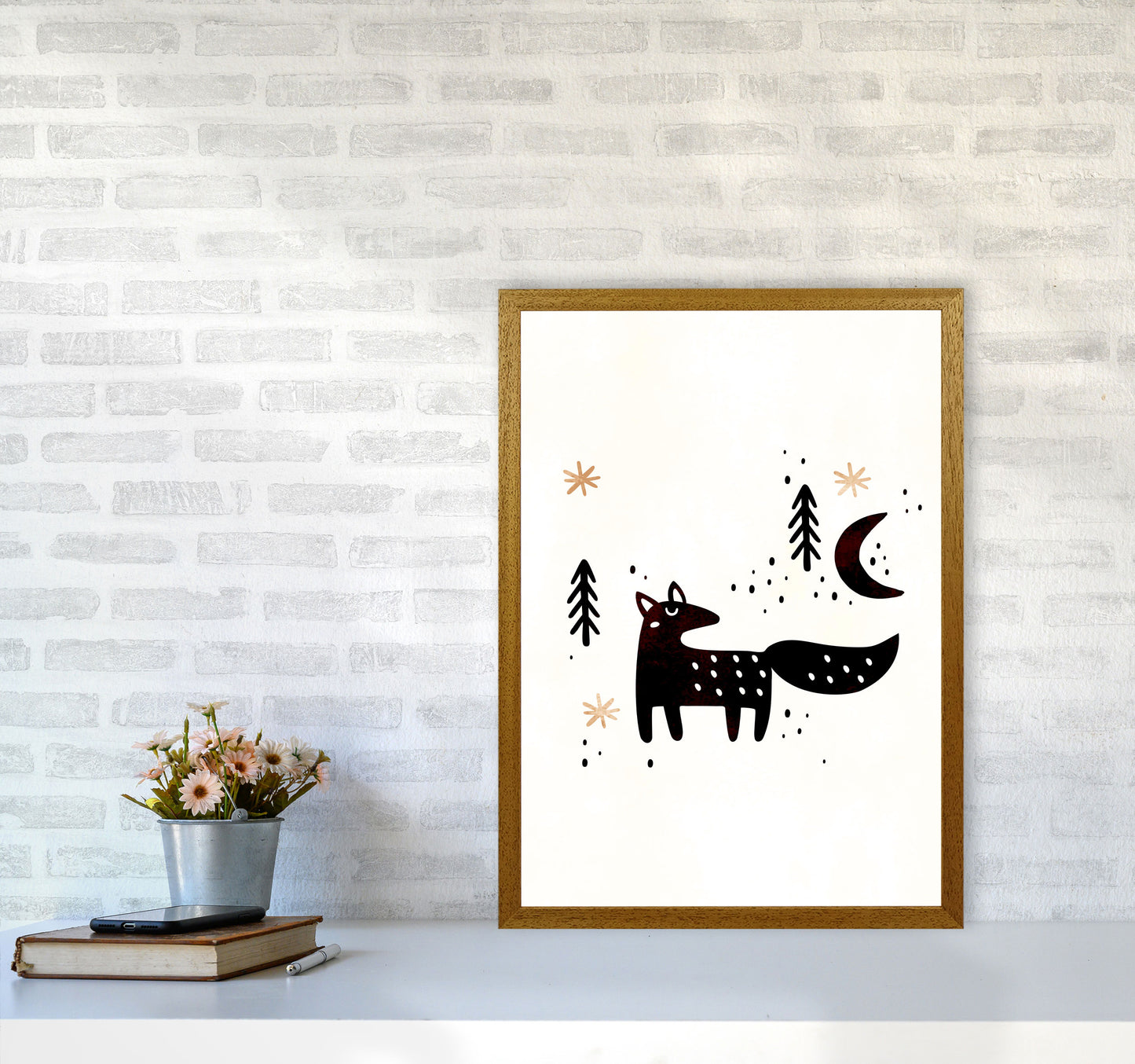 Little Winter Fox Nursery Childrens Art Print by Kubistika A2 Print Only
