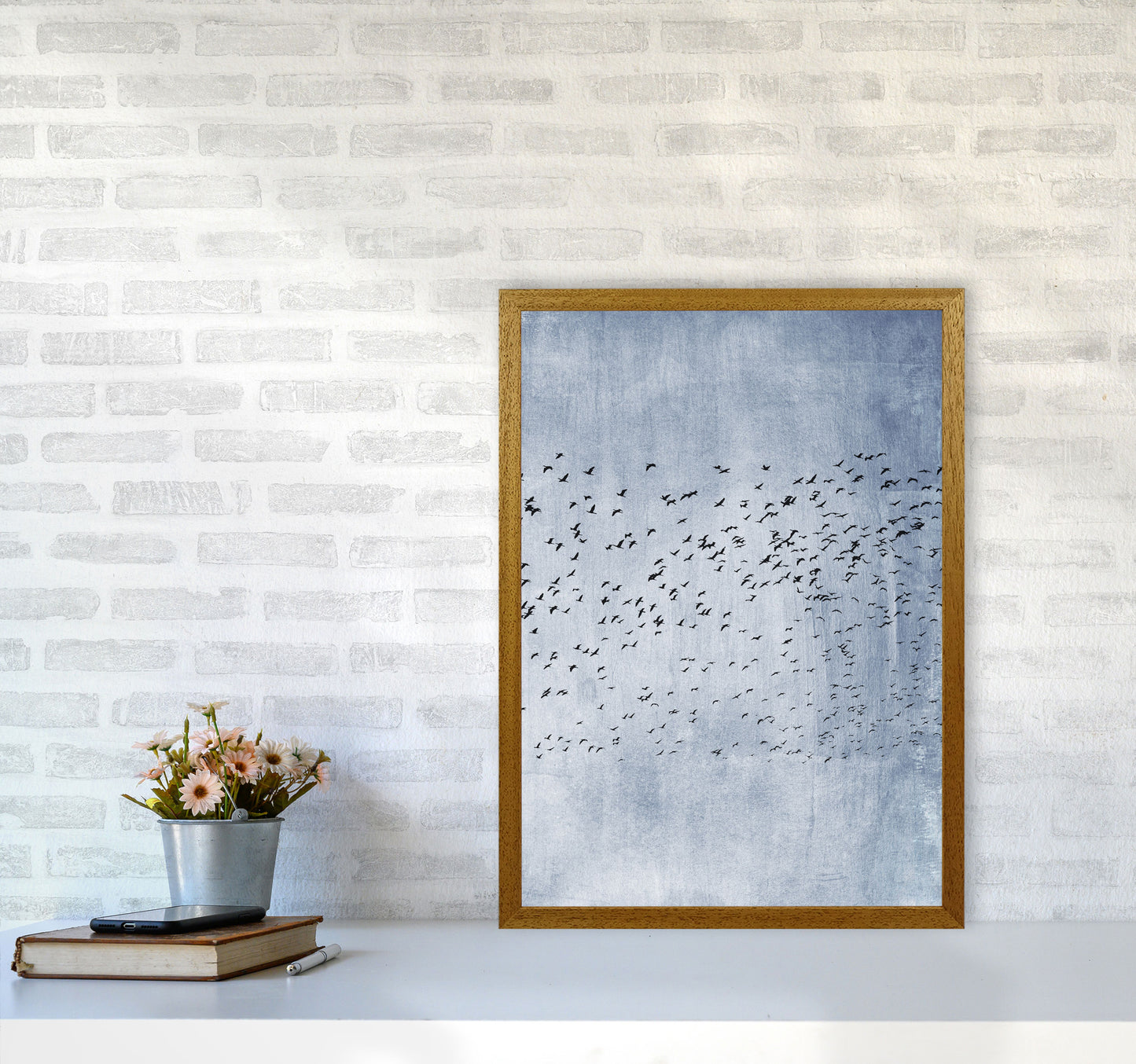Moving On - Blue Contemporary Art Print by Kubistika A2 Print Only