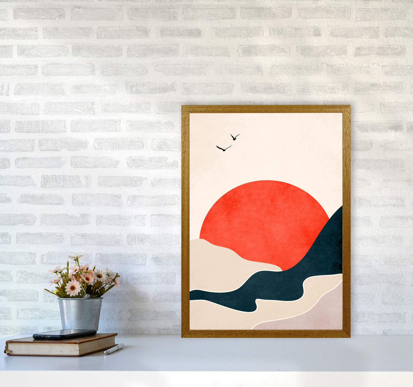 Drowning Sun Art Print by Kubistika A2 Print Only