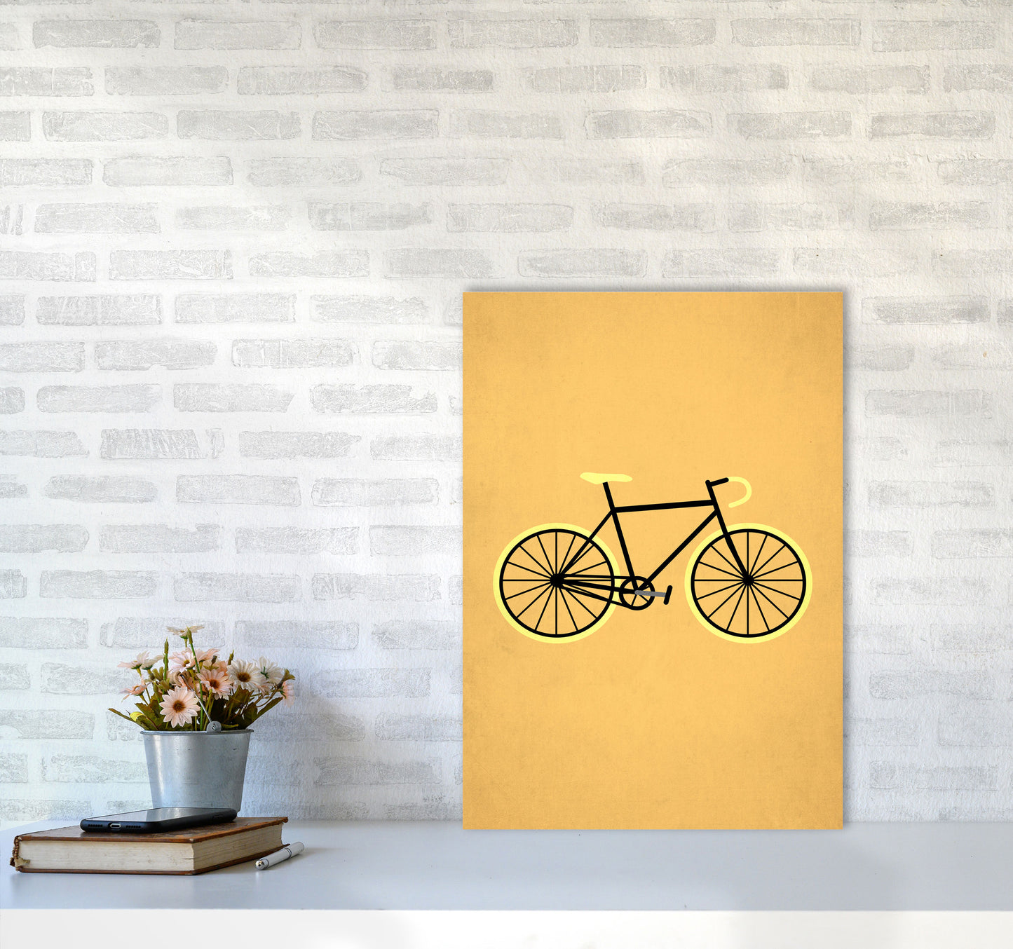Bicycle Love Modern Art Print by Kubistika A2 Black Frame
