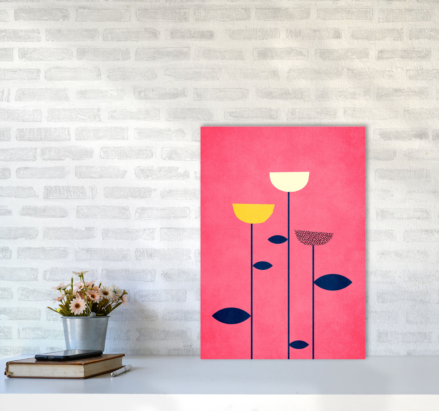 We Are Family - 3 Colourful Modern Art Print by Kubistika A2 Black Frame