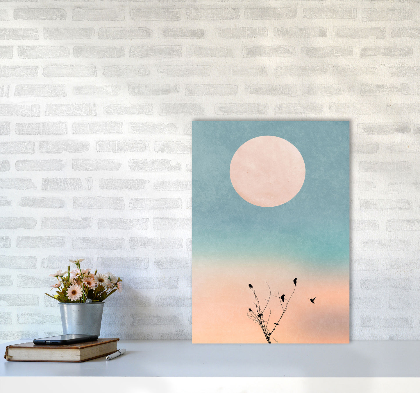 Waking Up Warm Contemporary Art Print by Kubistika A2 Black Frame