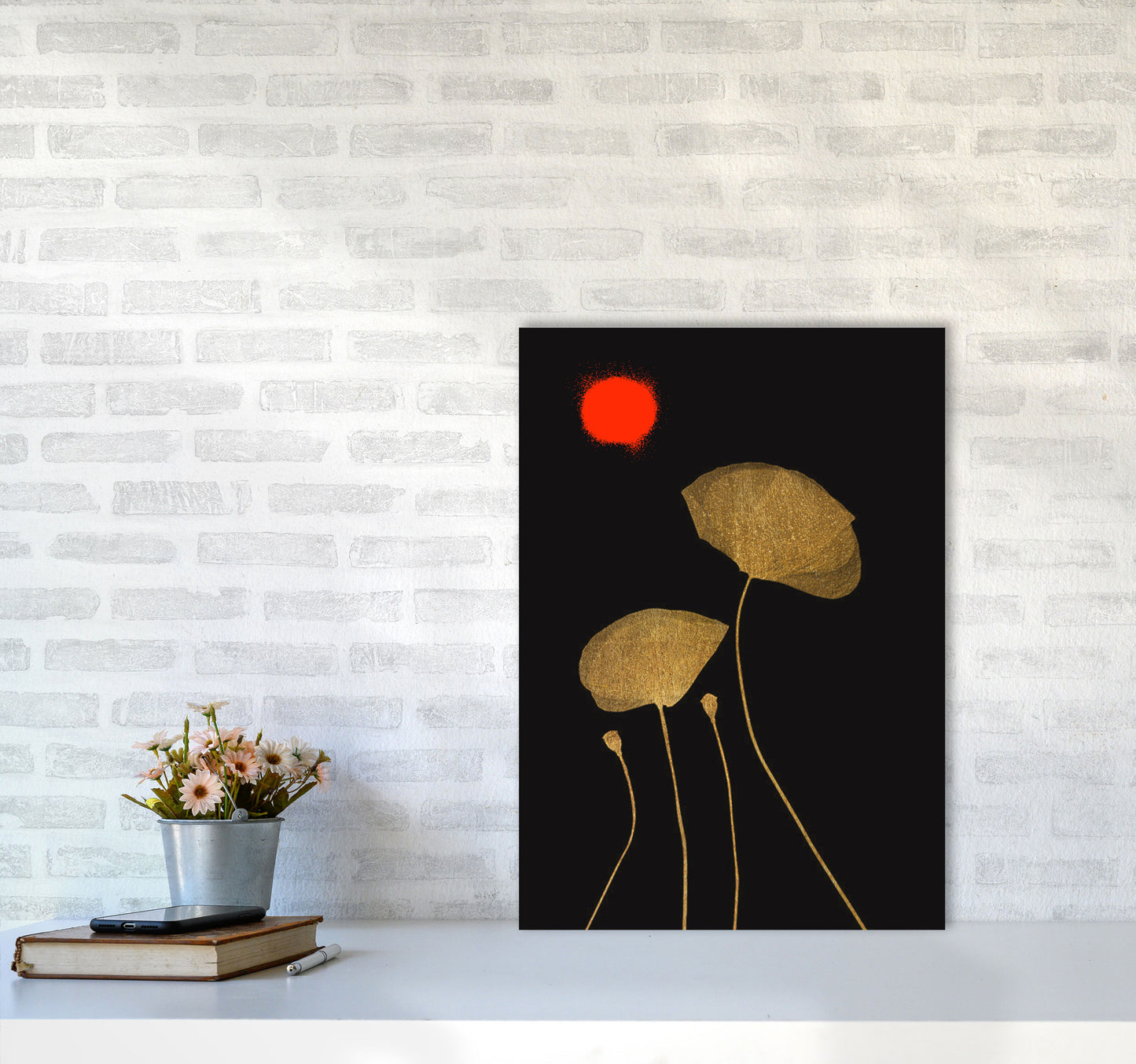 Moonshine Dancers Contemporary Art Print by Kubistika A2 Black Frame